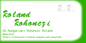 roland rohonczi business card